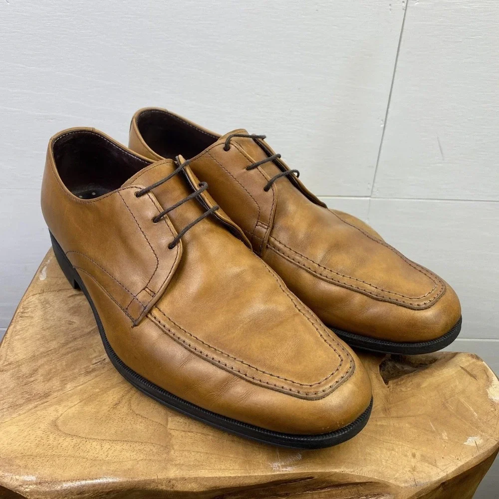 Allen Edmond Santa Monica Shoes 8.5D Brown Leather Derby Bluchers Bicycle Toe